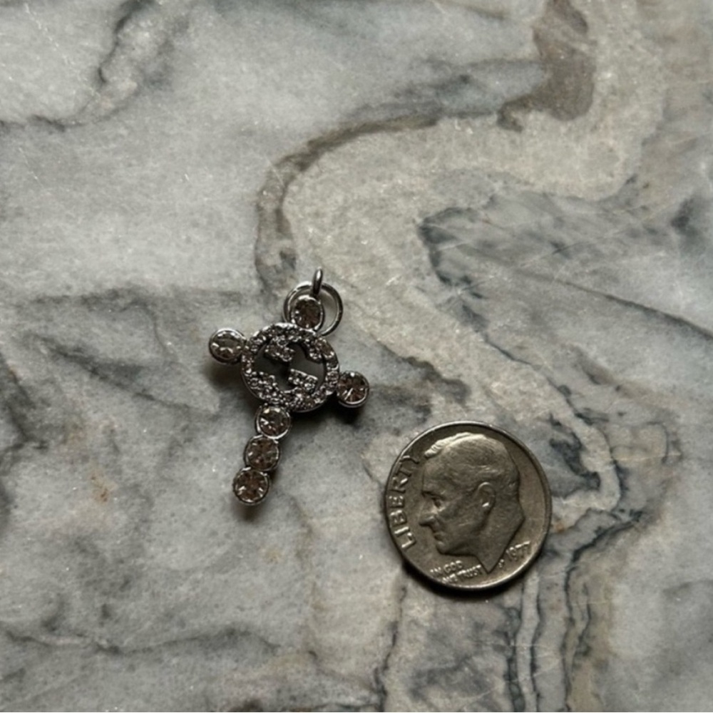 GUCCI Cross Charm - Silver / Rhinestone - Picture 2 of 4